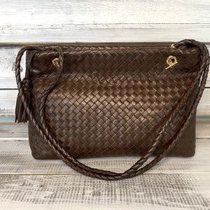 Vintage BOTTEGA VENETA Soft Leather Intrecciato Woven Tote Bag Italy